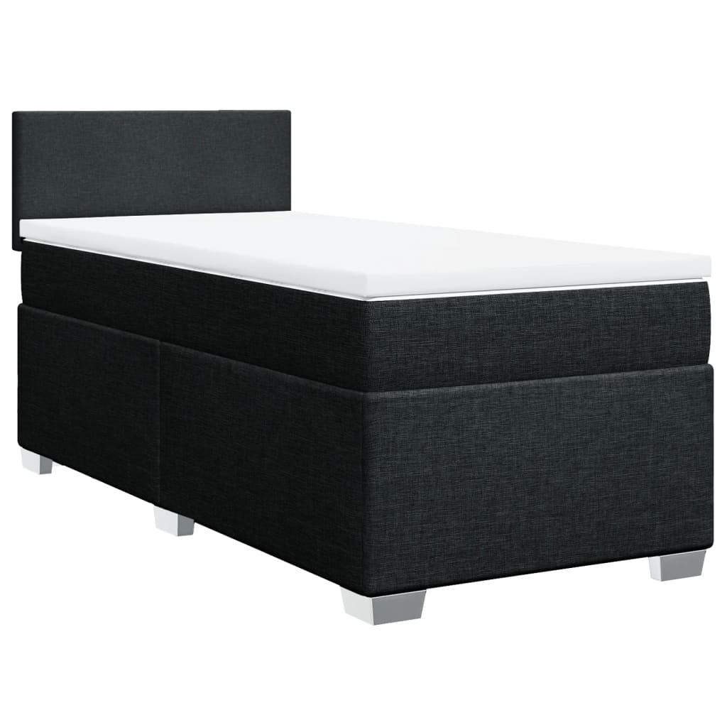 kontinentalseng med madras 90x190 cm stof sort