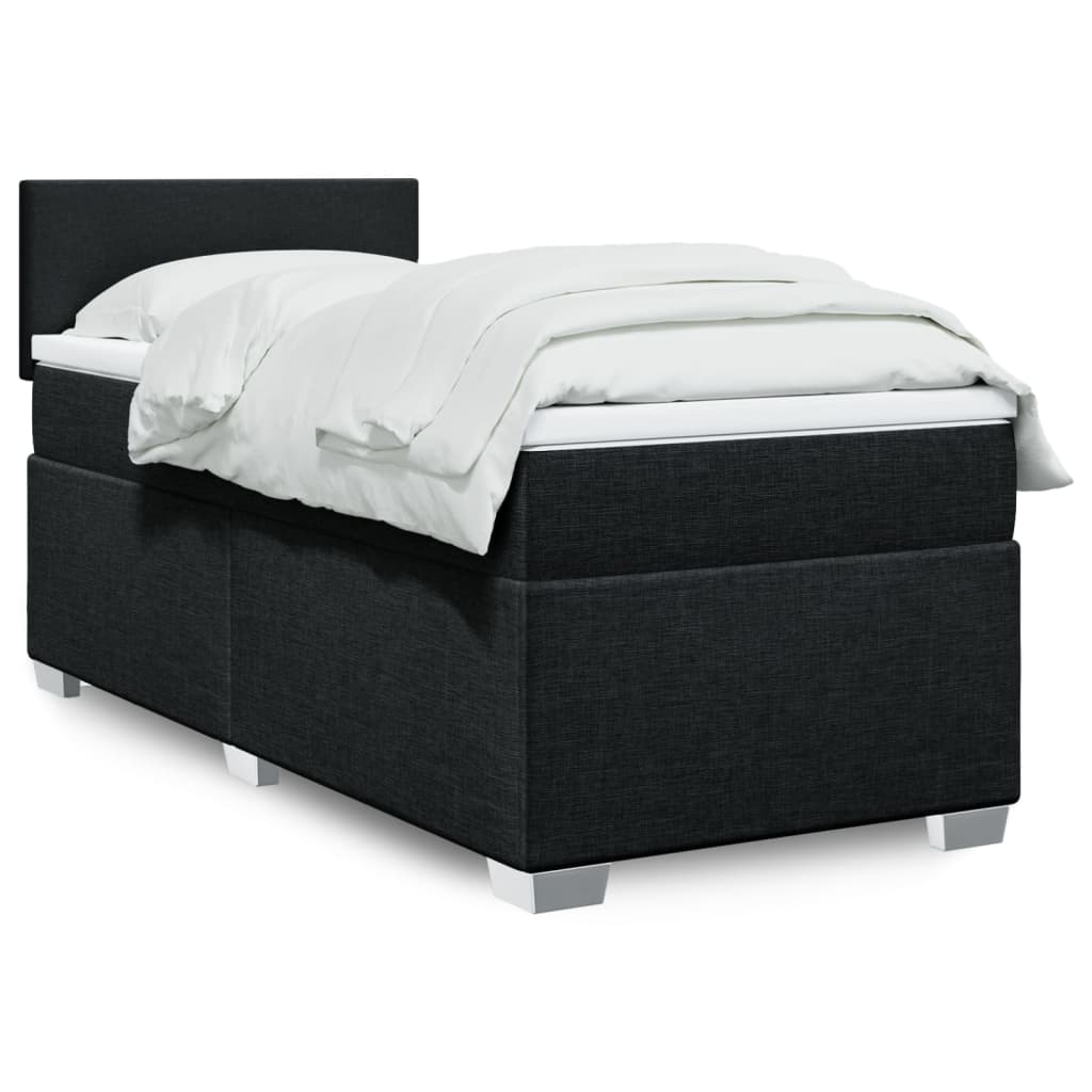 kontinentalseng med madras 90x190 cm stof sort