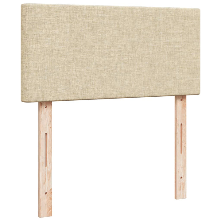 kontinentalseng med madras 90x190 cm stof cremefarvet