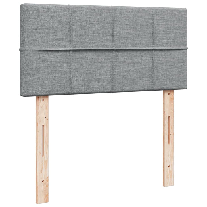 kontinentalseng med madras 90x190 cm stof lysegrå