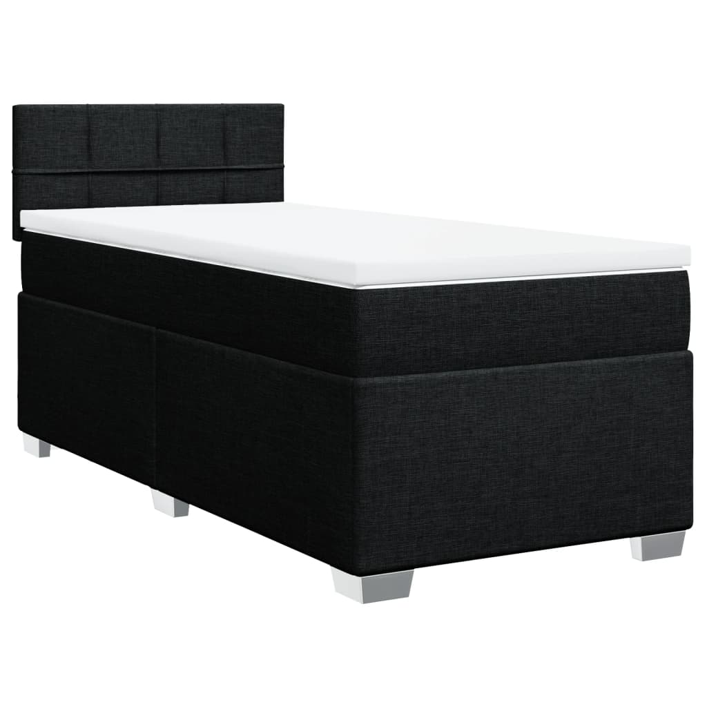 kontinentalseng med madras 90x190 cm stof sort
