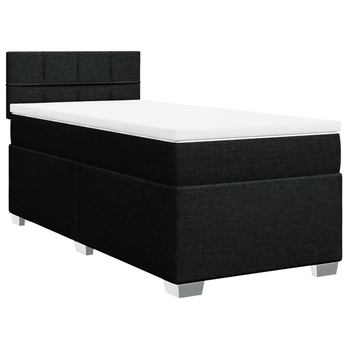 kontinentalseng med madras 90x190 cm stof sort