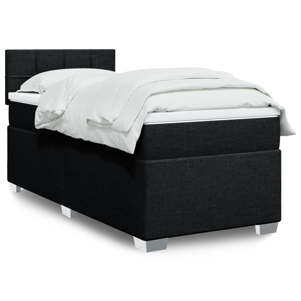 kontinentalseng med madras 90x190 cm stof sort