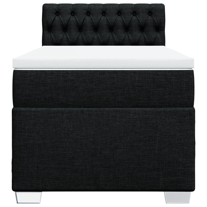 kontinentalseng med madras 90x190 cm stof sort