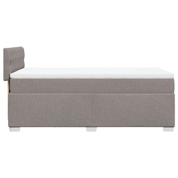 kontinentalseng med madras 90x190 cm stof gråbrun