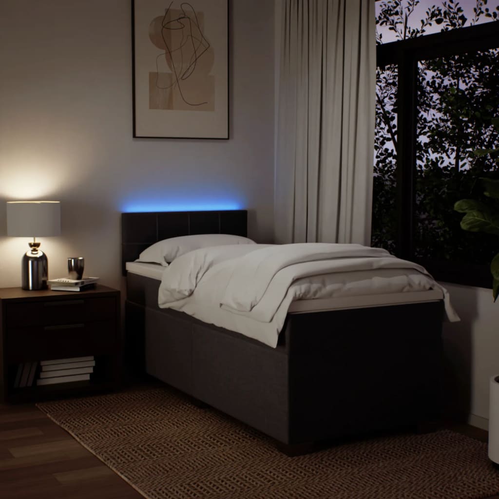 kontinentalseng med madras 90x200 cm stof mørkebrun