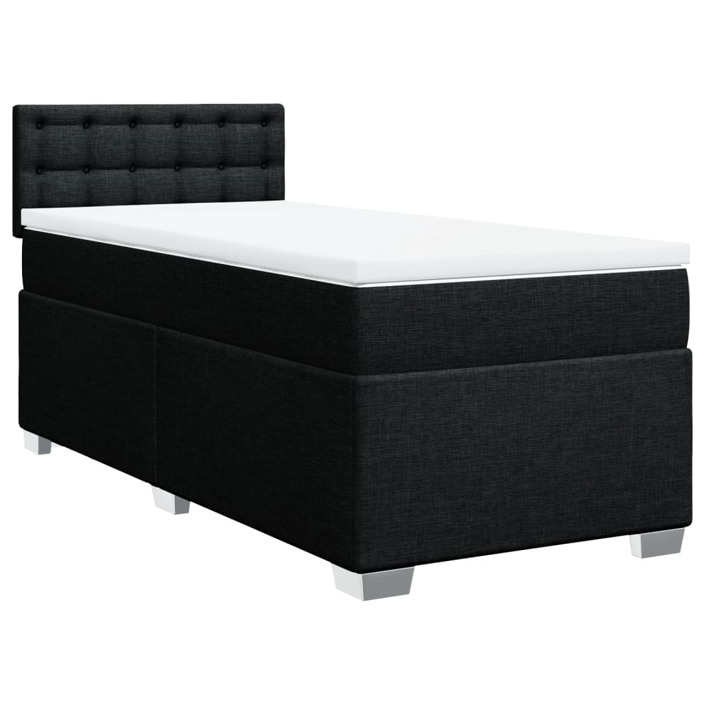 kontinentalseng med madras 90x200 cm stof sort