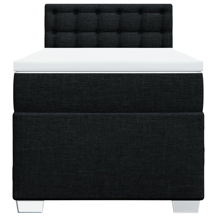 kontinentalseng med madras 90x200 cm stof sort