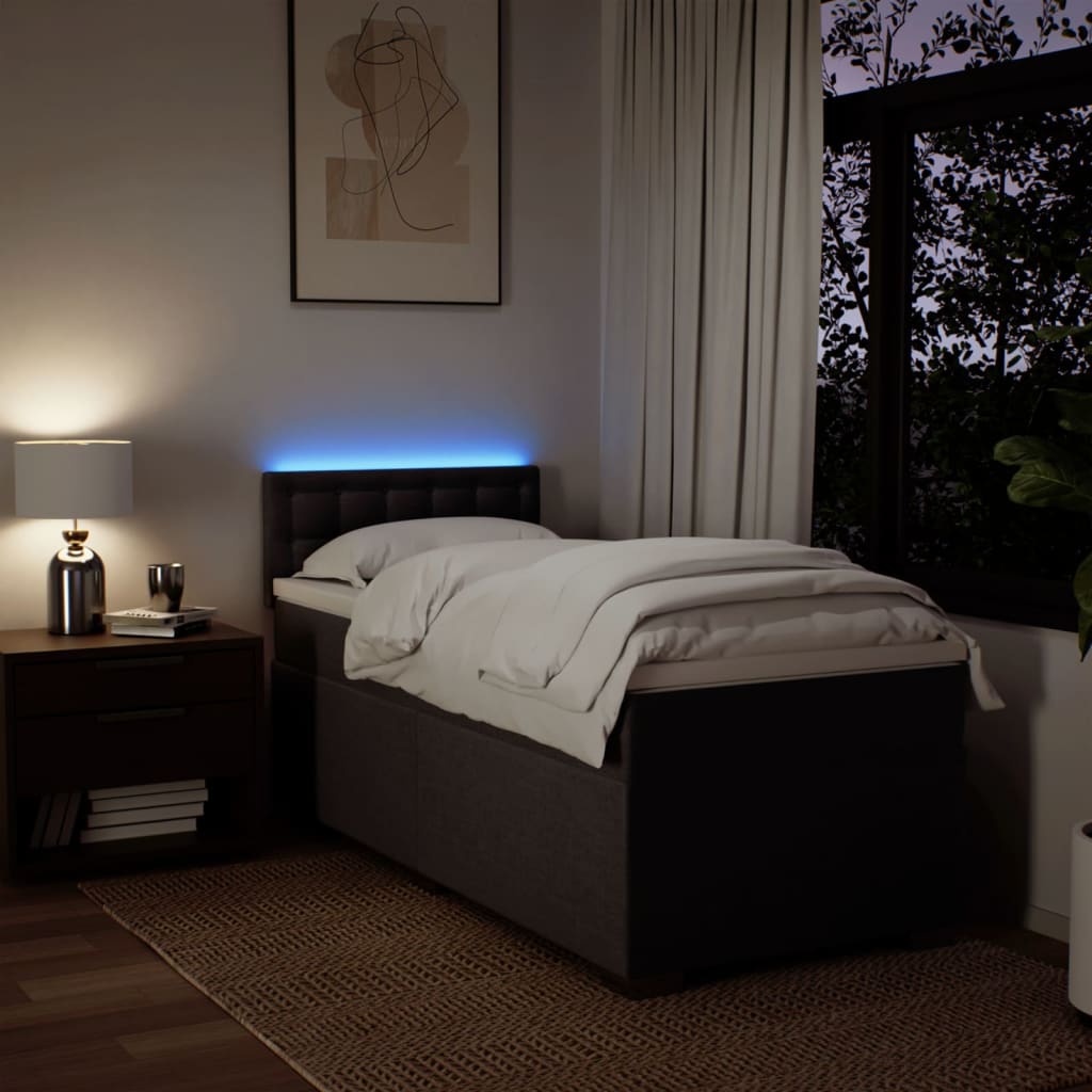 kontinentalseng med madras 90x200 cm stof mørkebrun