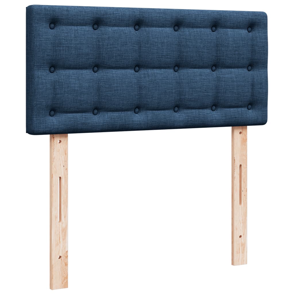 kontinentalseng med madras 90x200 cm stof blå