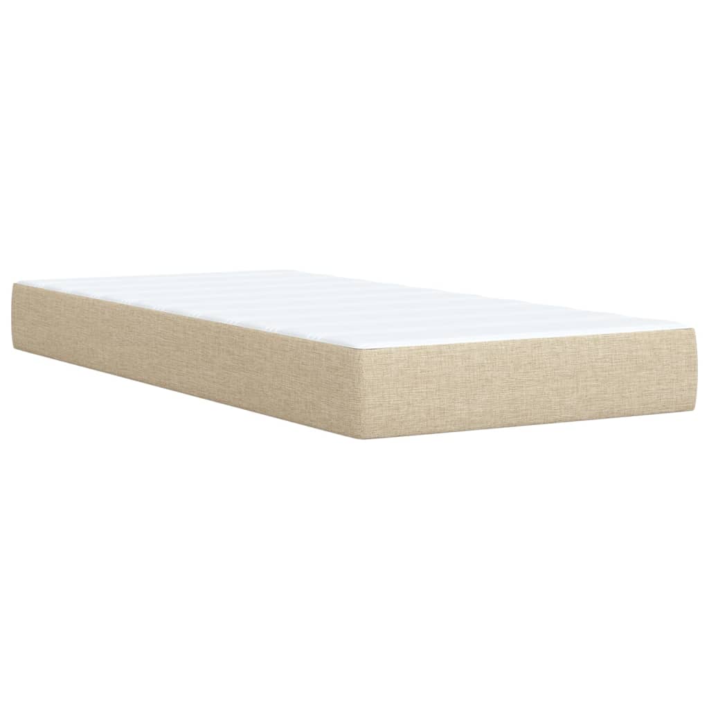 kontinentalseng med madras 100x200 cm stof cremefarvet