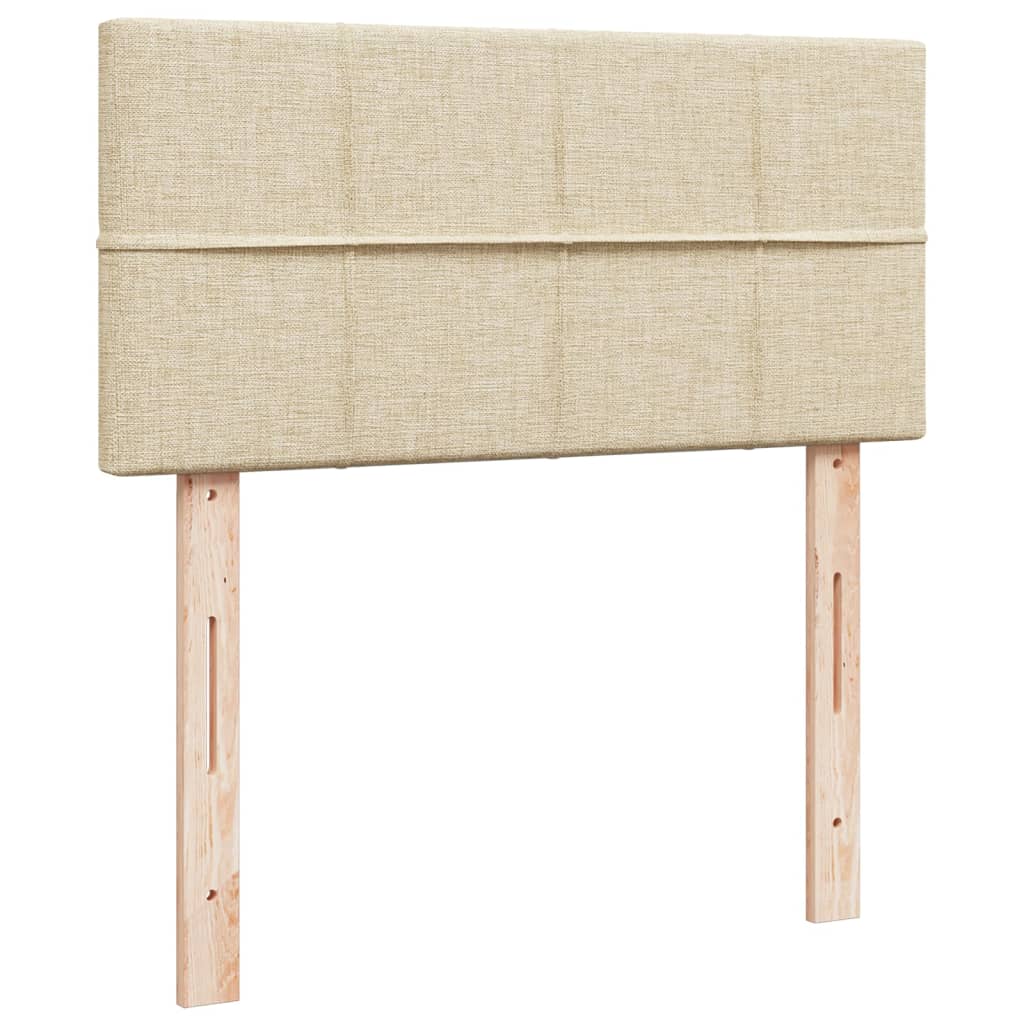 kontinentalseng med madras 100x200 cm stof cremefarvet