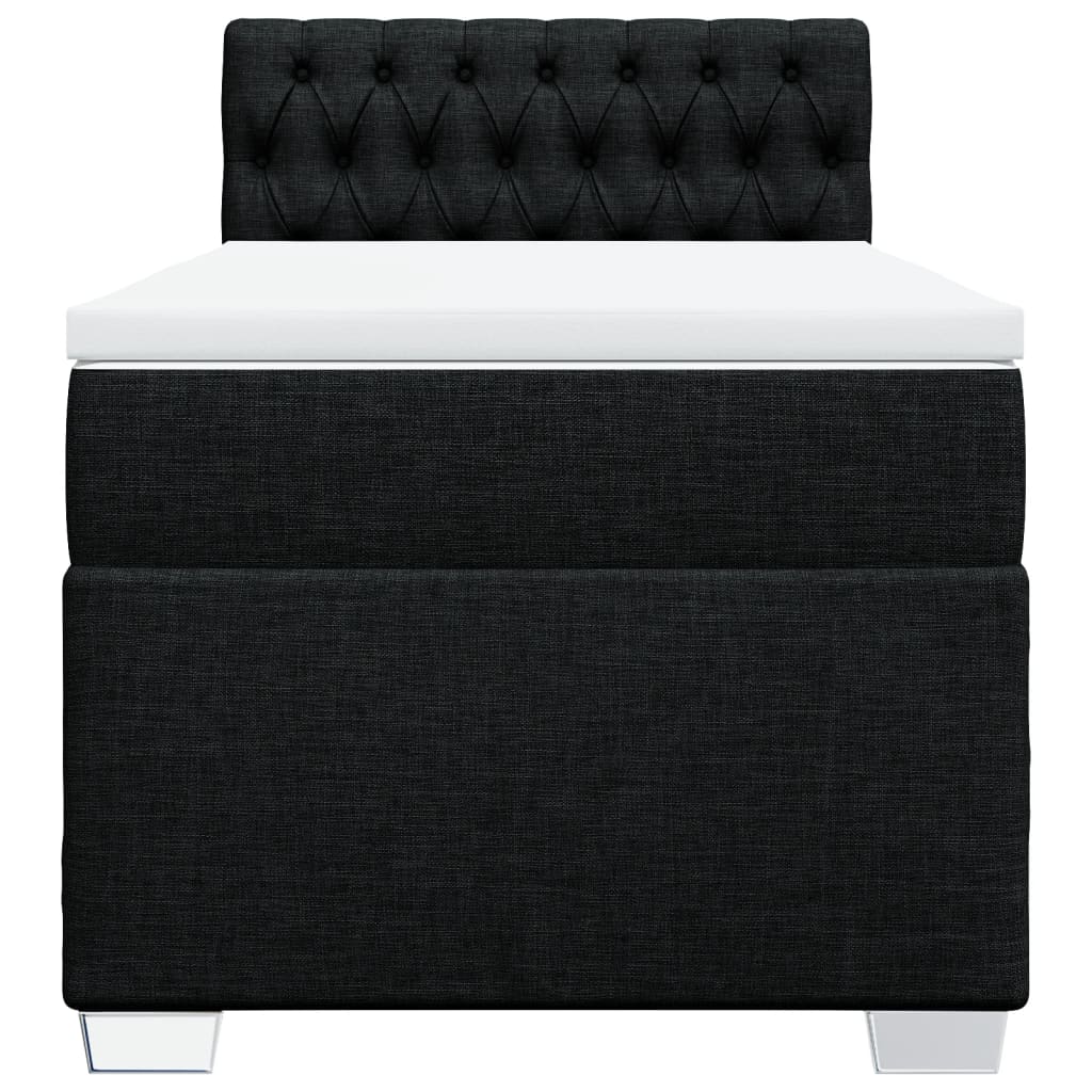 kontinentalseng med madras 100x200 cm stof sort