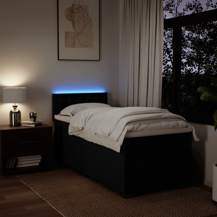 kontinentalseng med madras 100x200 cm stof sort