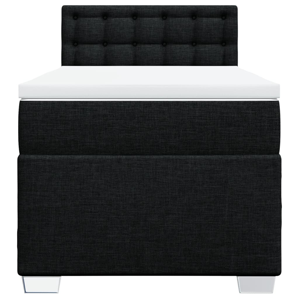 kontinentalseng med madras 100x200 cm stof sort