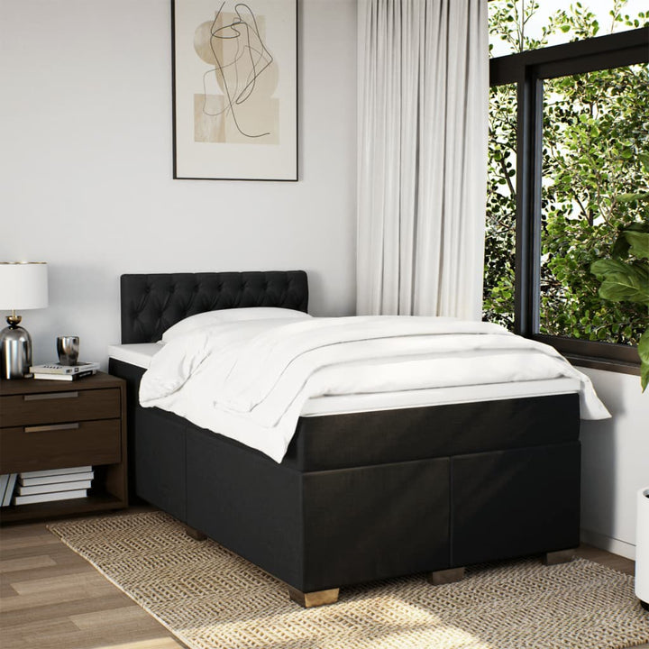 kontinentalseng med madras 120x190 cm stof sort