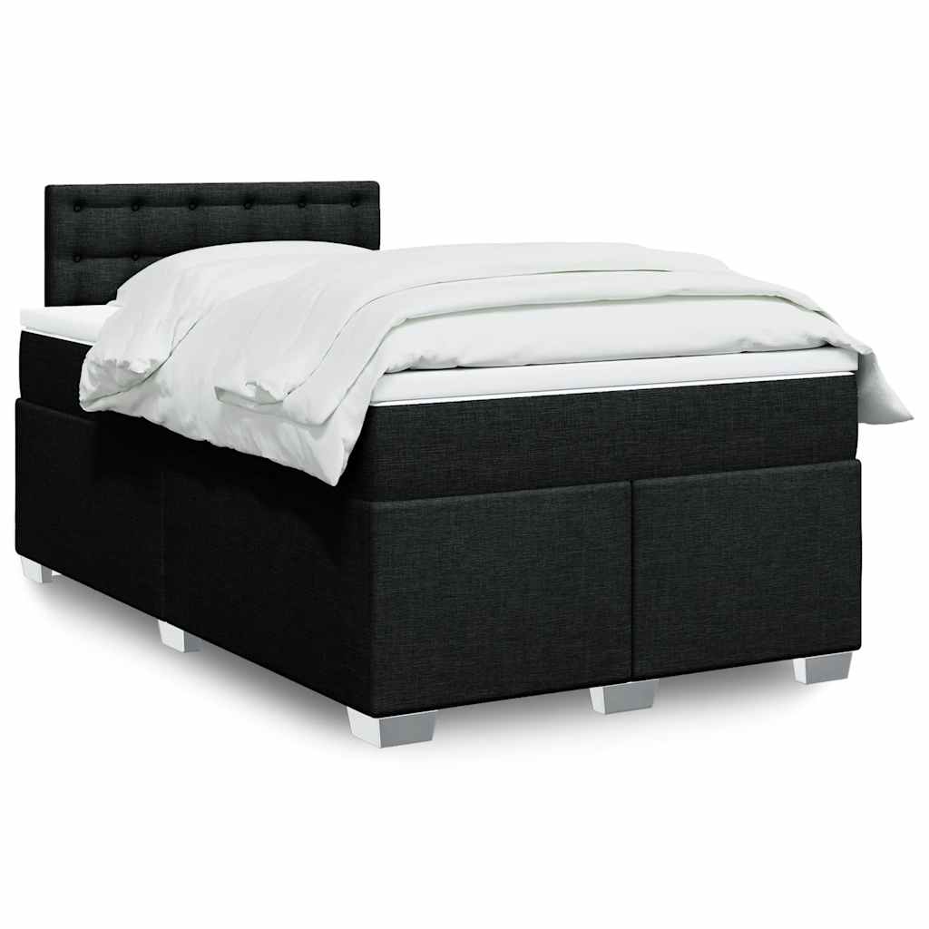 kontinentalseng med madras 120x190 cm stof sort