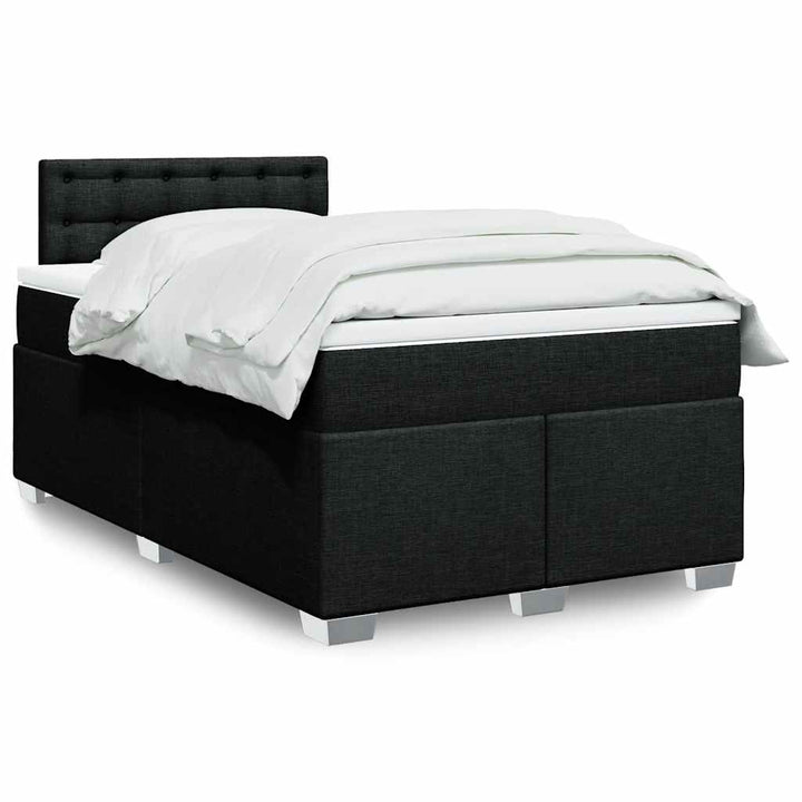 kontinentalseng med madras 120x190 cm stof sort