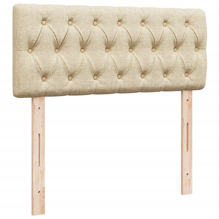 kontinentalseng med madras 120x200 cm stof cremefarvet