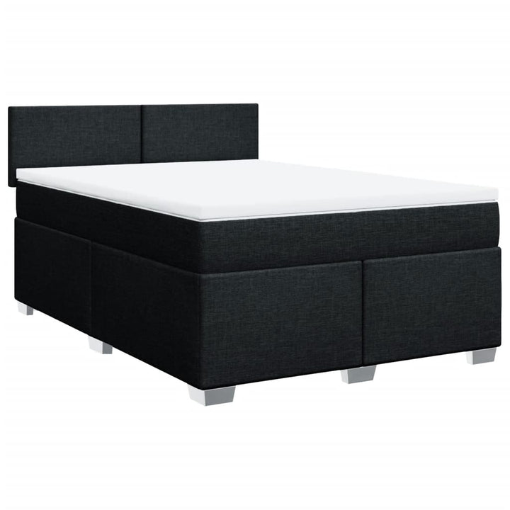 kontinentalseng med madras 140x190 cm stof sort