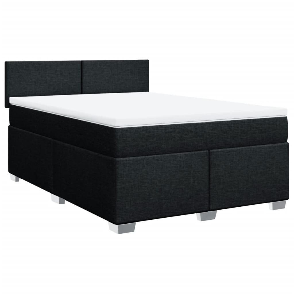 kontinentalseng med madras 140x190 cm stof sort