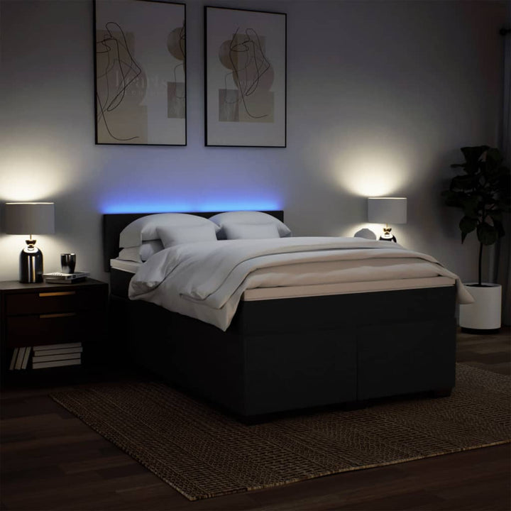 kontinentalseng med madras 140x190 cm stof sort