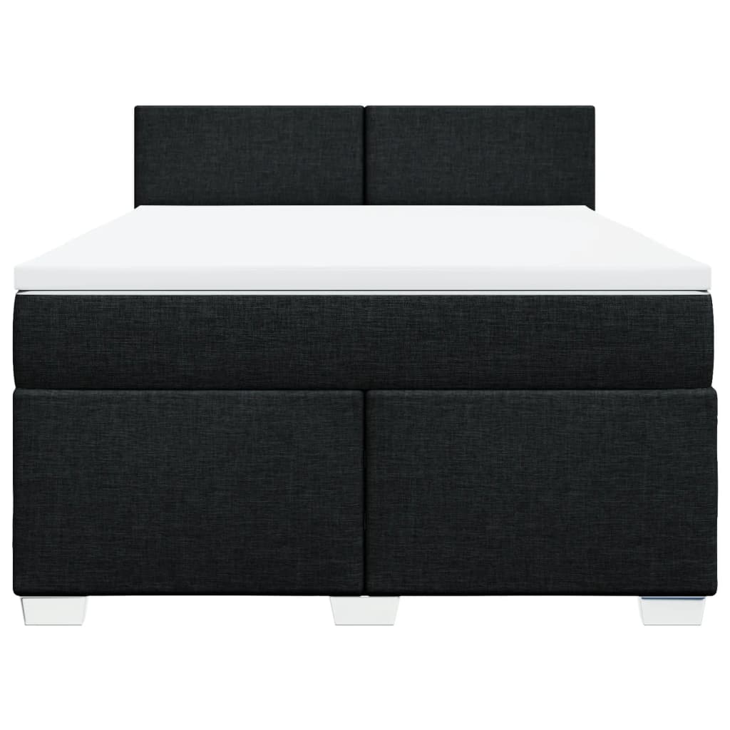 kontinentalseng med madras 140x190 cm stof sort