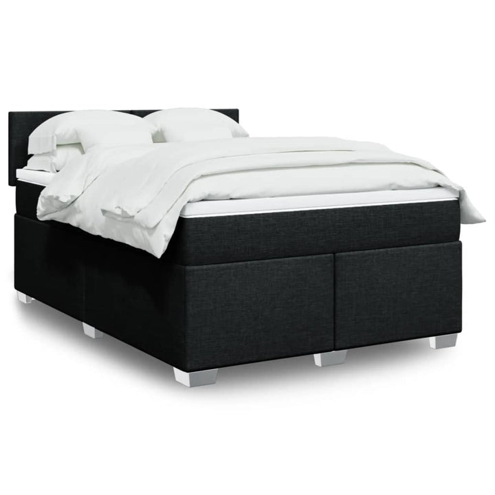 kontinentalseng med madras 140x190 cm stof sort
