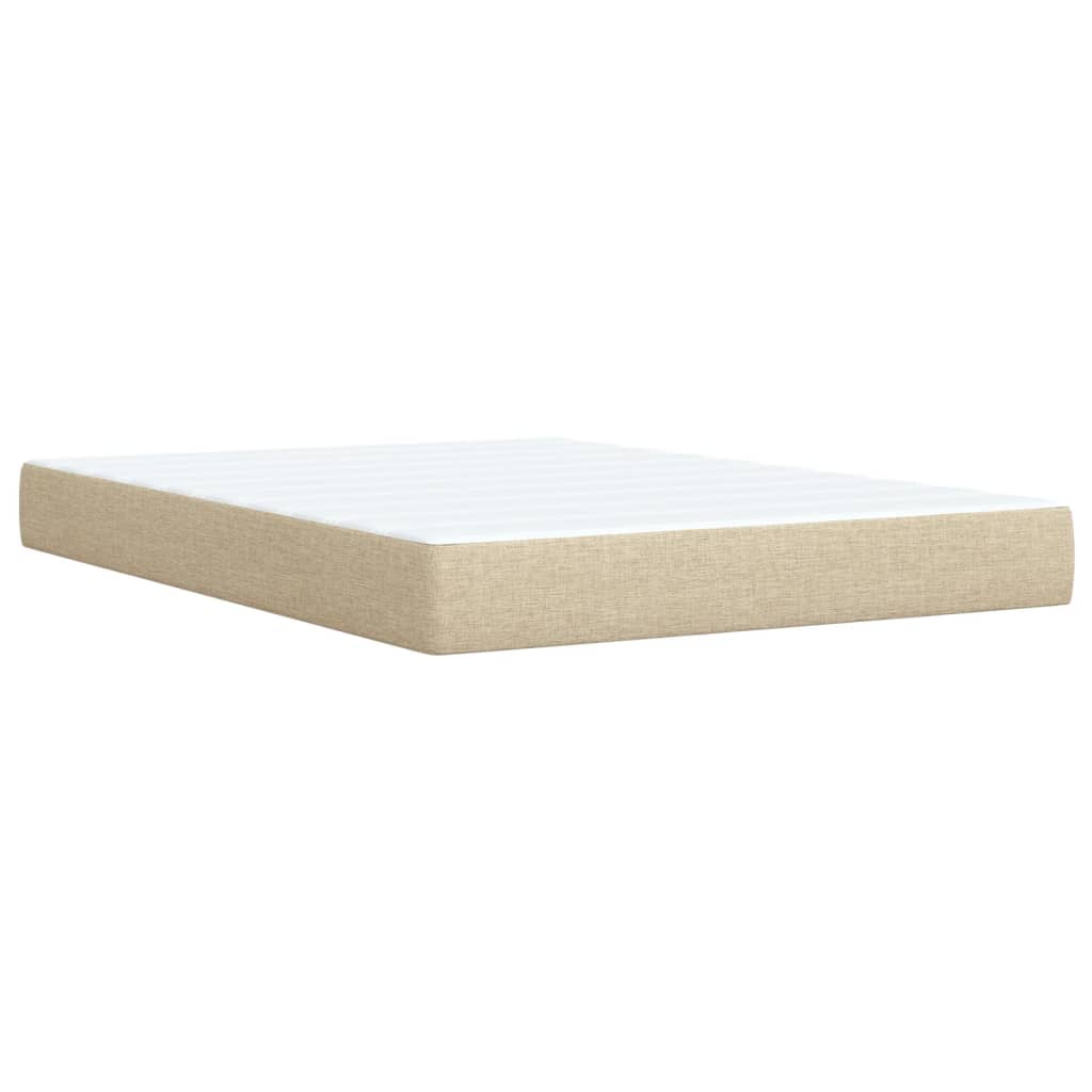 kontinentalseng med madras 140x190 cm stof cremefarvet