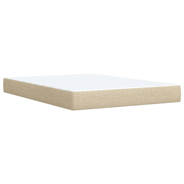 kontinentalseng med madras 140x190 cm stof cremefarvet