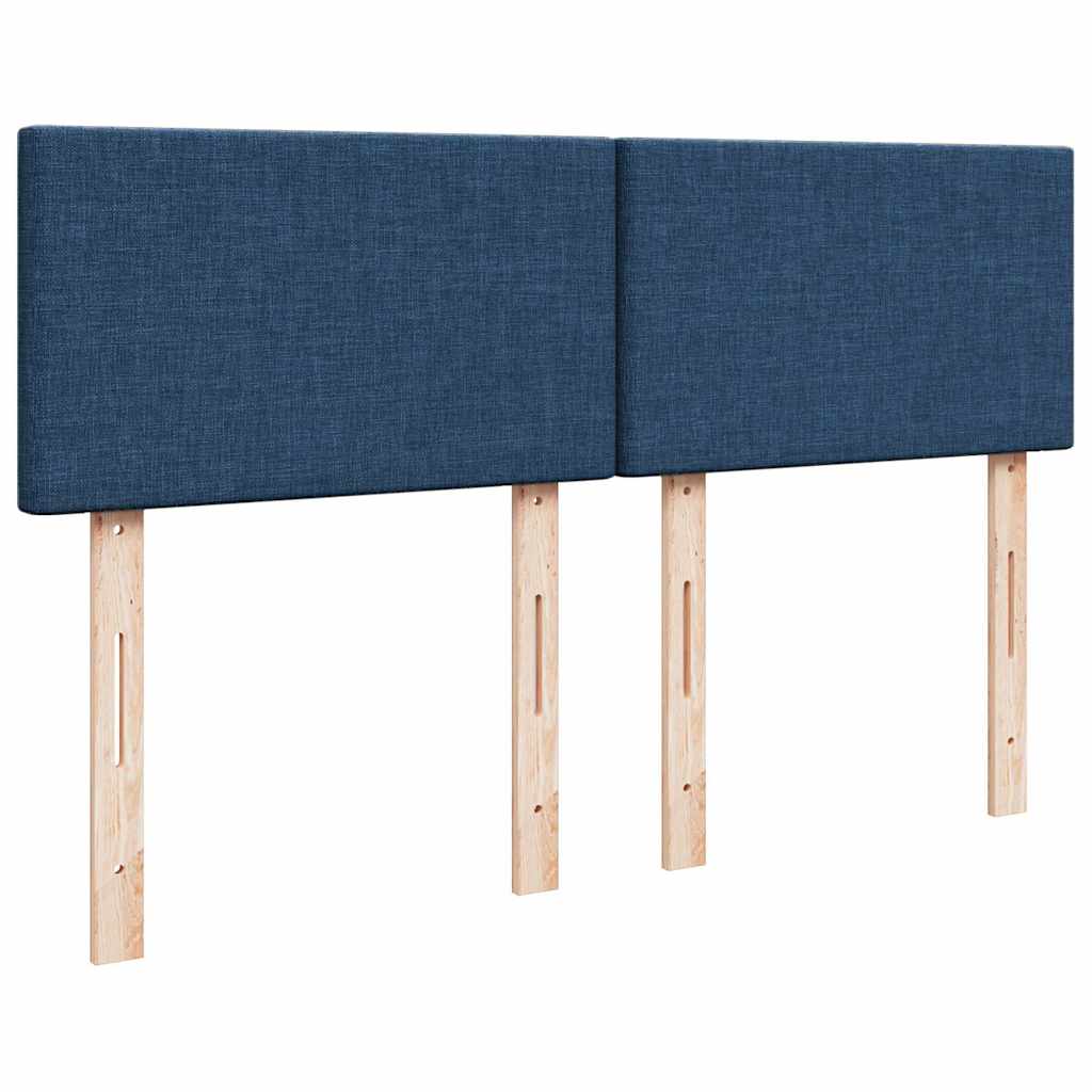 kontinentalseng med madras 140x190 cm stof blå