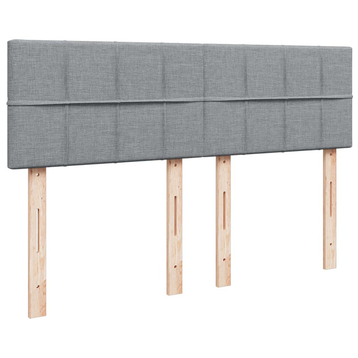 kontinentalseng med madras 140x190 cm stof lysegrå