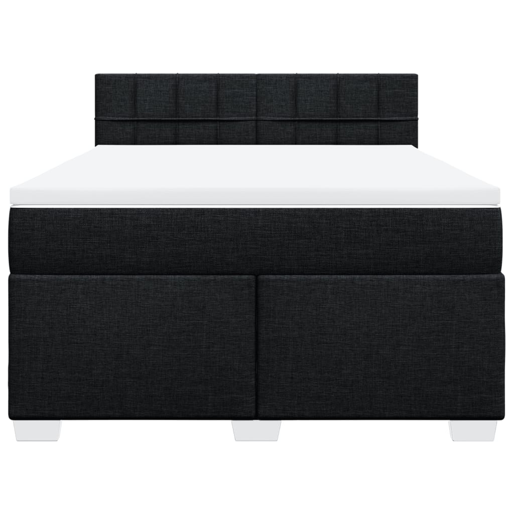 kontinentalseng med madras 140x190 cm stof sort