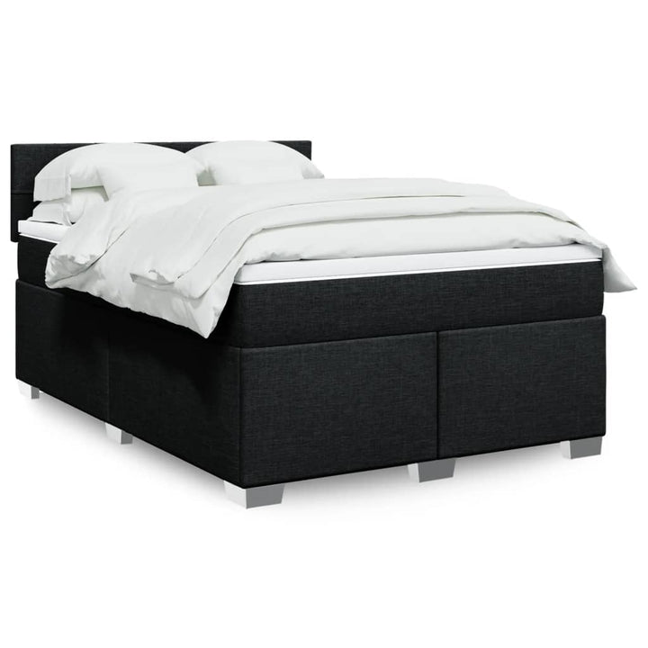 kontinentalseng med madras 140x190 cm stof sort