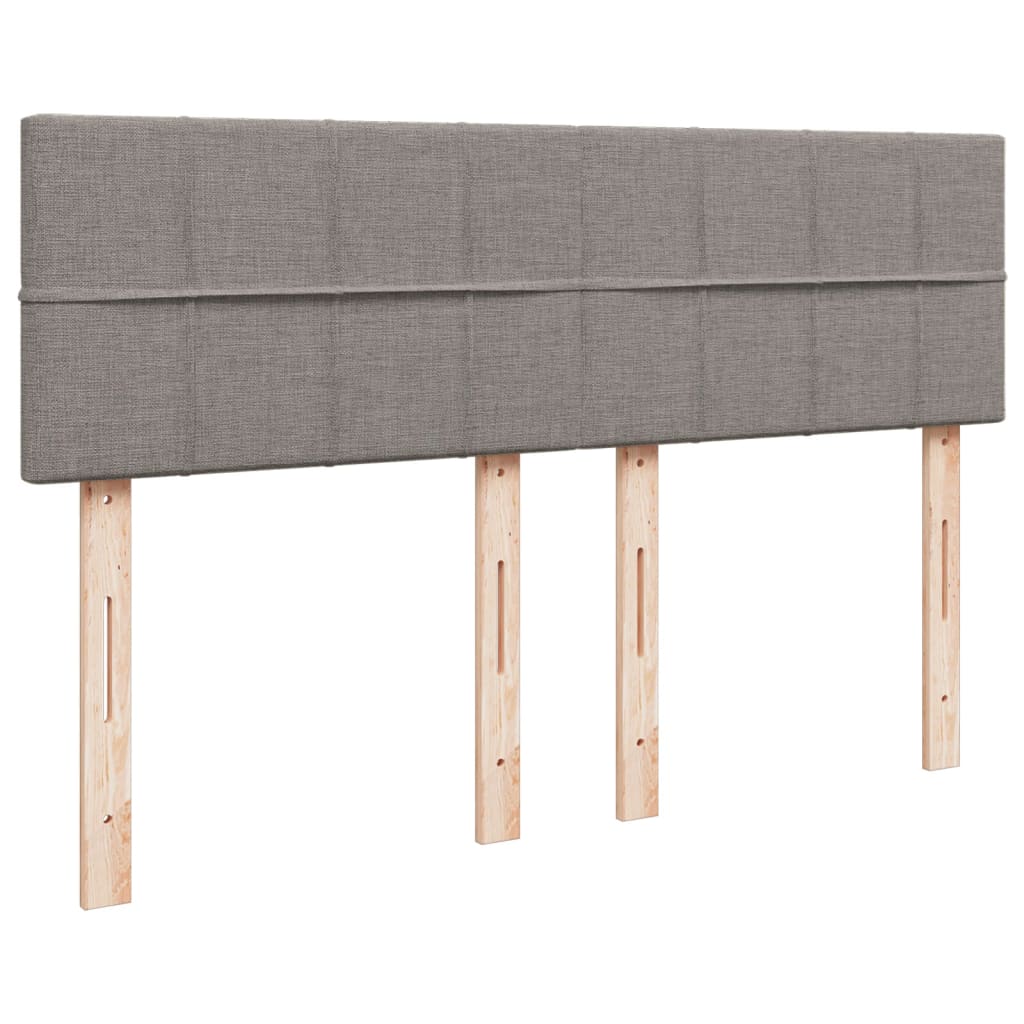 kontinentalseng med madras 140x190 cm stof gråbrun