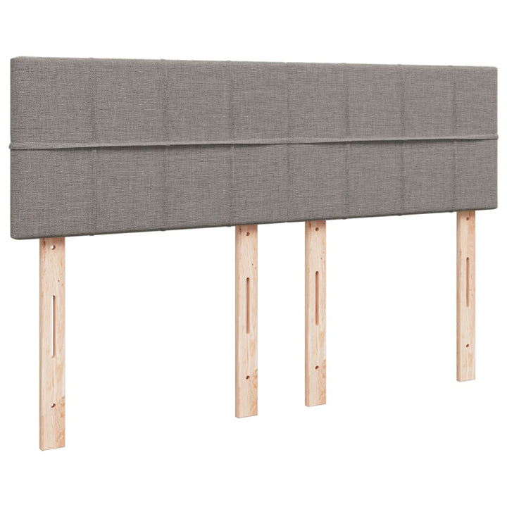 kontinentalseng med madras 140x190 cm stof gråbrun