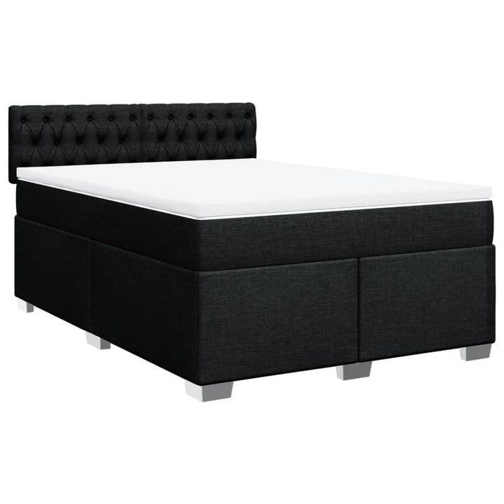 kontinentalseng med madras 140x190 cm stof sort