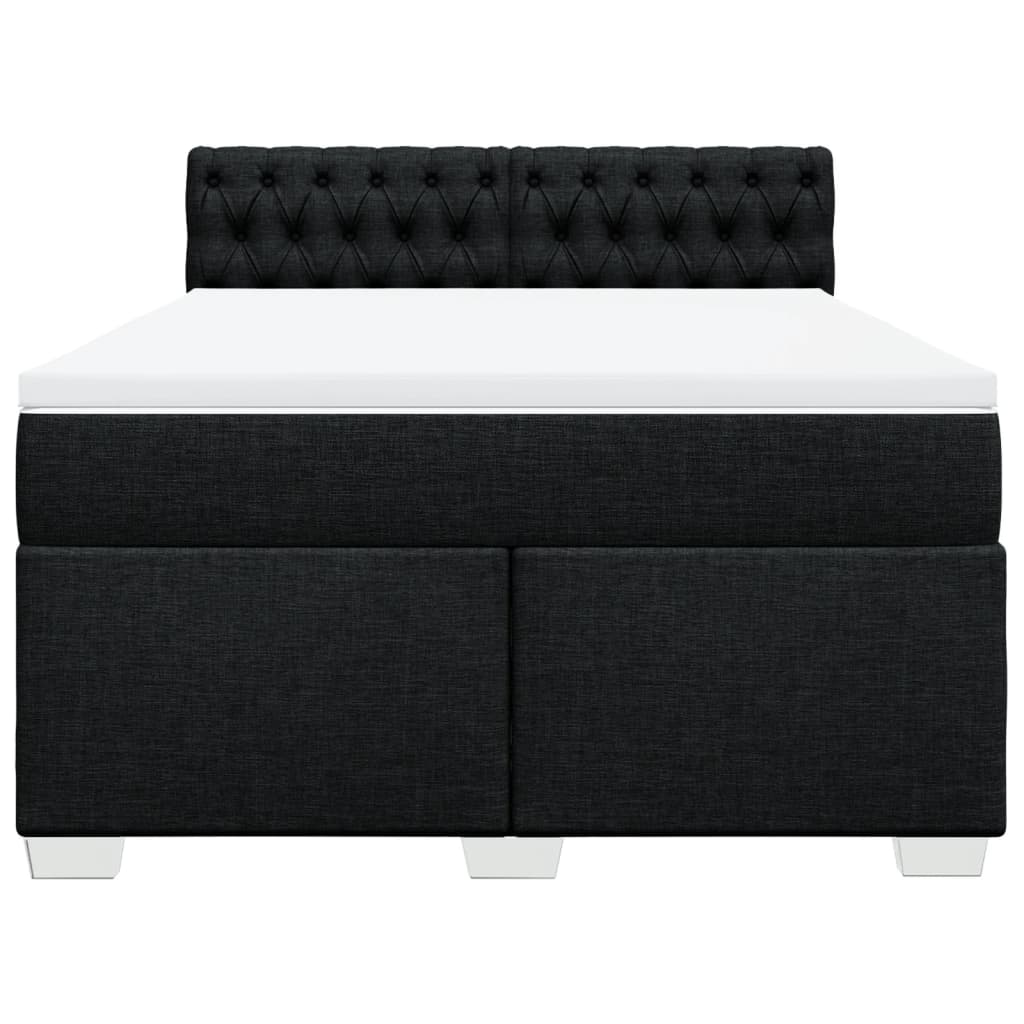 kontinentalseng med madras 140x190 cm stof sort