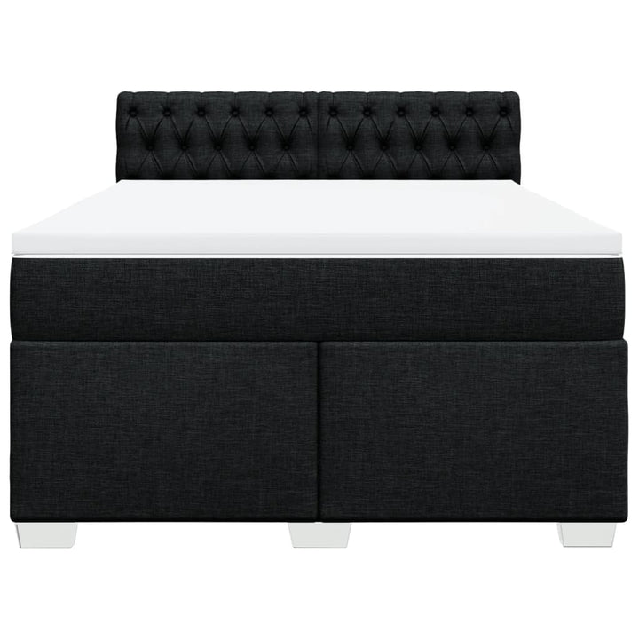 kontinentalseng med madras 140x190 cm stof sort