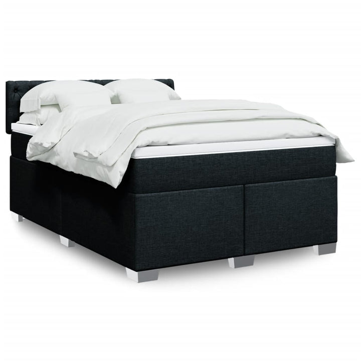 kontinentalseng med madras 140x190 cm stof sort