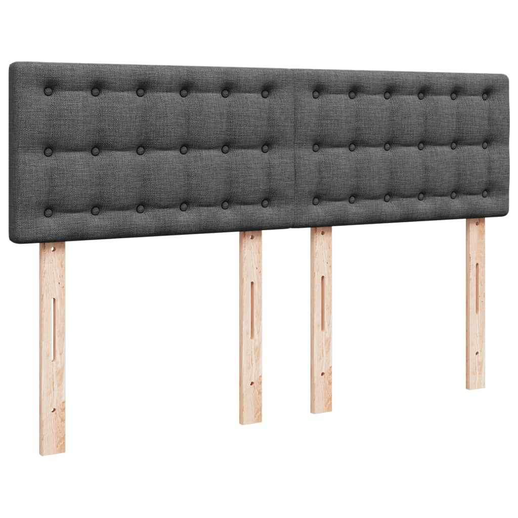 kontinentalseng med madras 140x190 cm stof mørkegrå