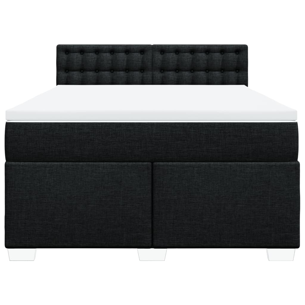 kontinentalseng med madras 140x190 cm stof sort