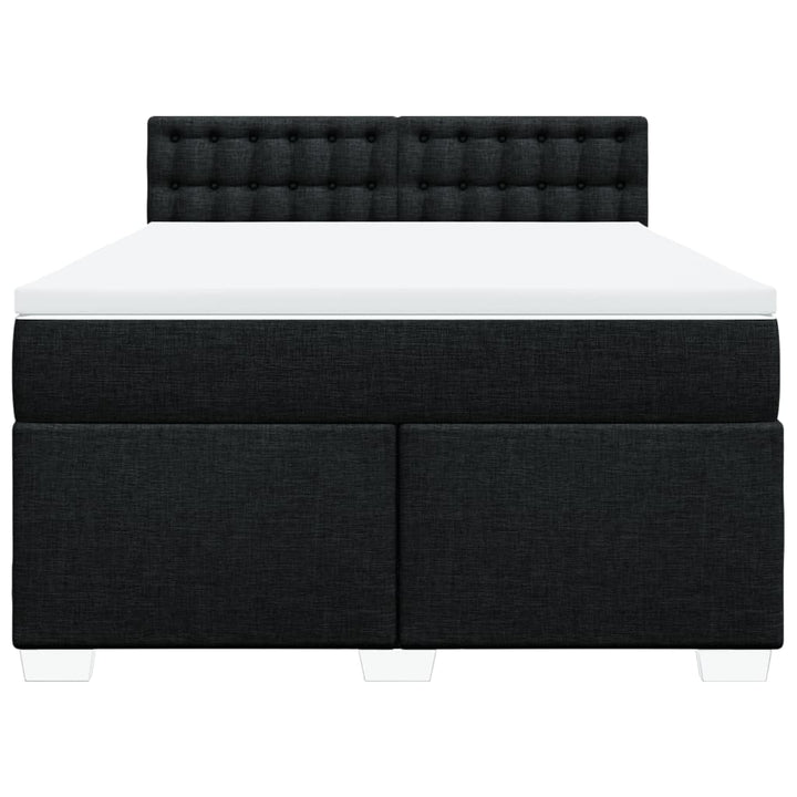 kontinentalseng med madras 140x190 cm stof sort