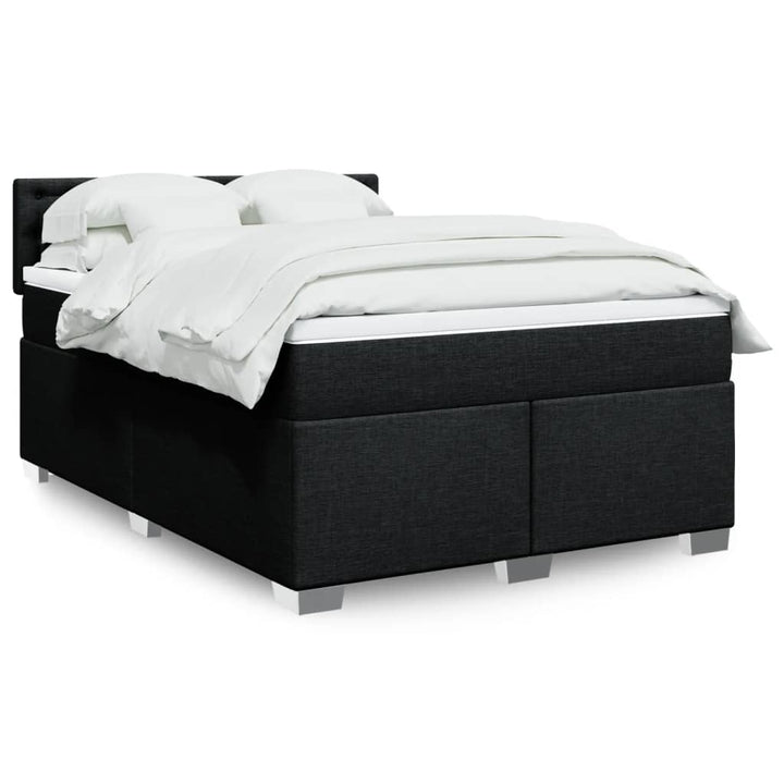 kontinentalseng med madras 140x190 cm stof sort