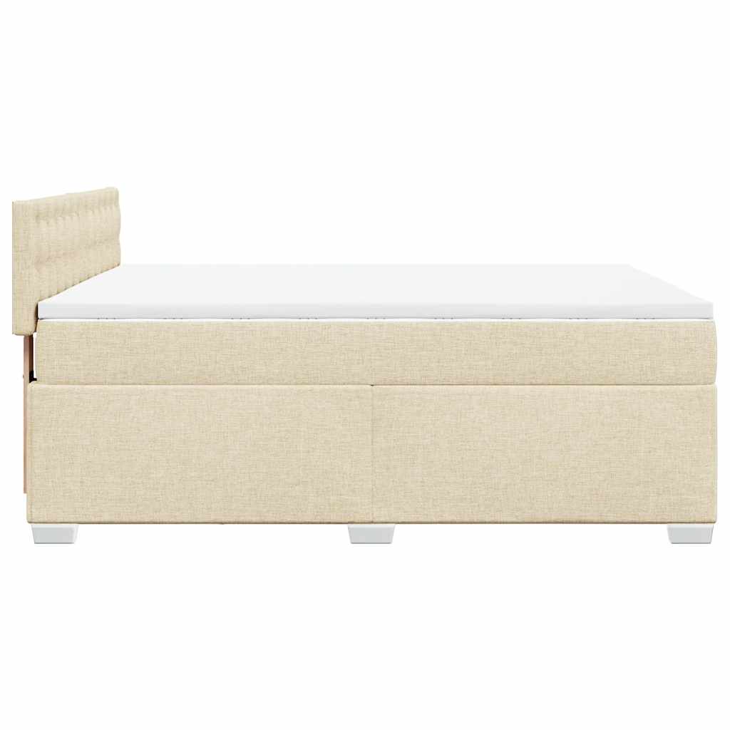 kontinentalseng med madras 140x190 cm stof cremefarvet