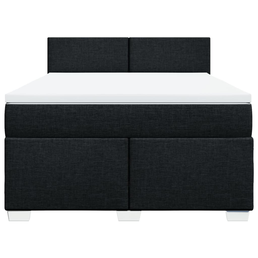 kontinentalseng med madras 140x200 cm stof sort