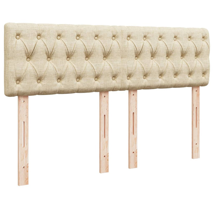 kontinentalseng med madras 140x200 cm stof cremefarvet