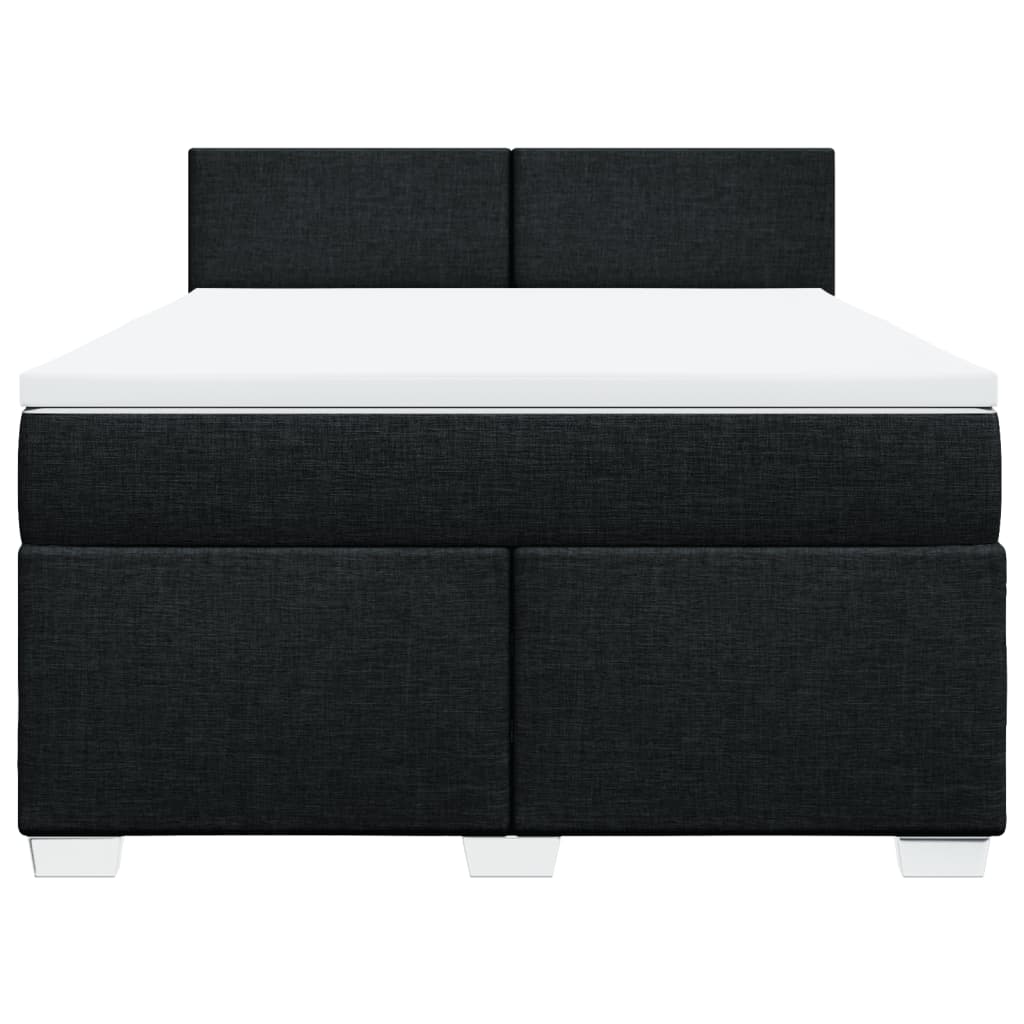 kontinentalseng med madras 160x200 cm stof sort