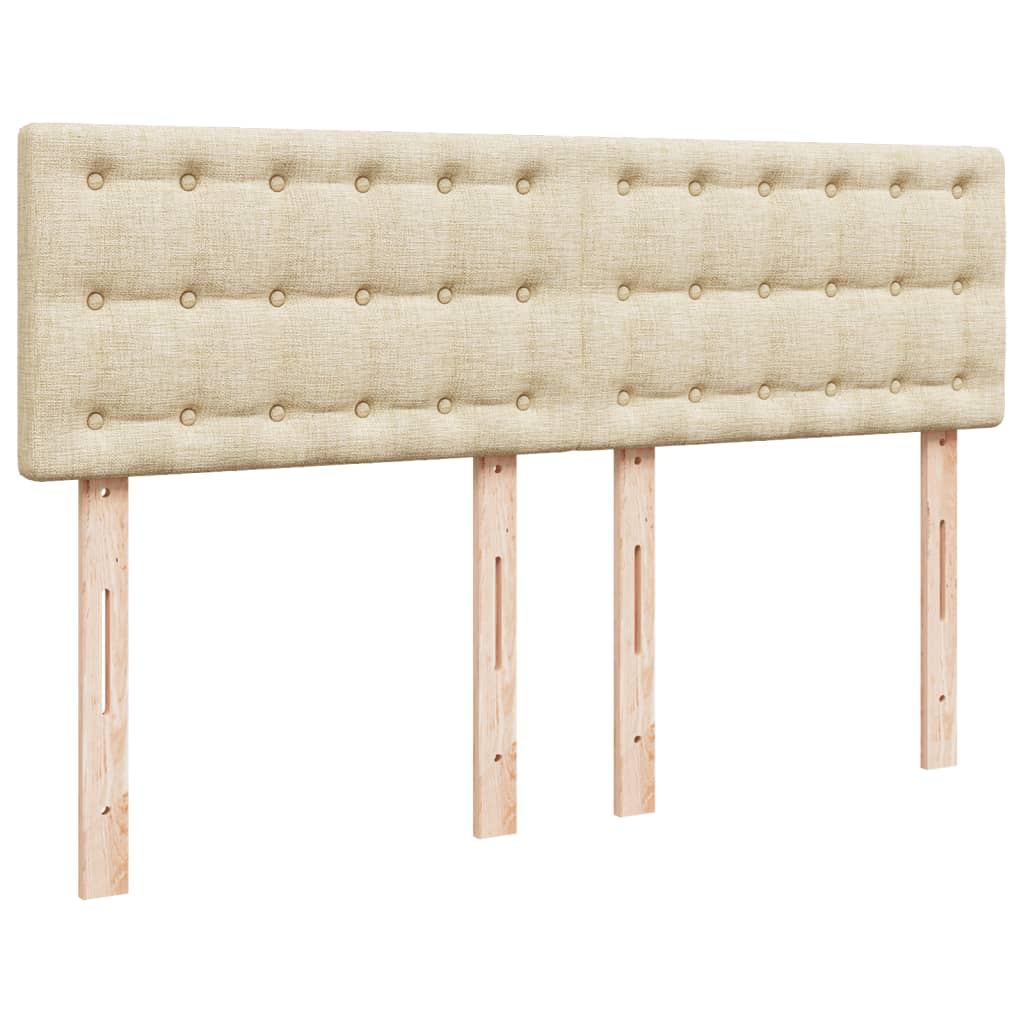 kontinentalseng med madras 160x200 cm stof cremefarvet