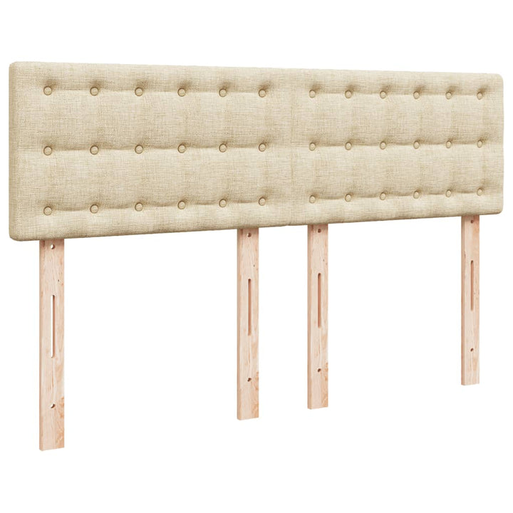 kontinentalseng med madras 160x200 cm stof cremefarvet